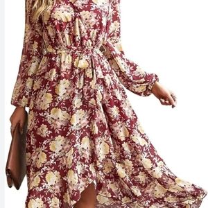 Floral Burgundy Maxi Dress
